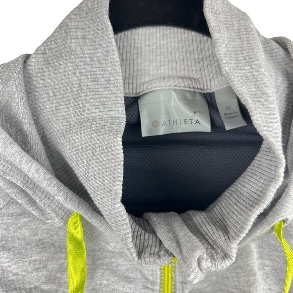 ATHLETA 3/4 ZIP FRONT GREY JACKET WOMENS SIZE MED HOODED MOCK NECK MODAL COTTON - Picture 5 of 10